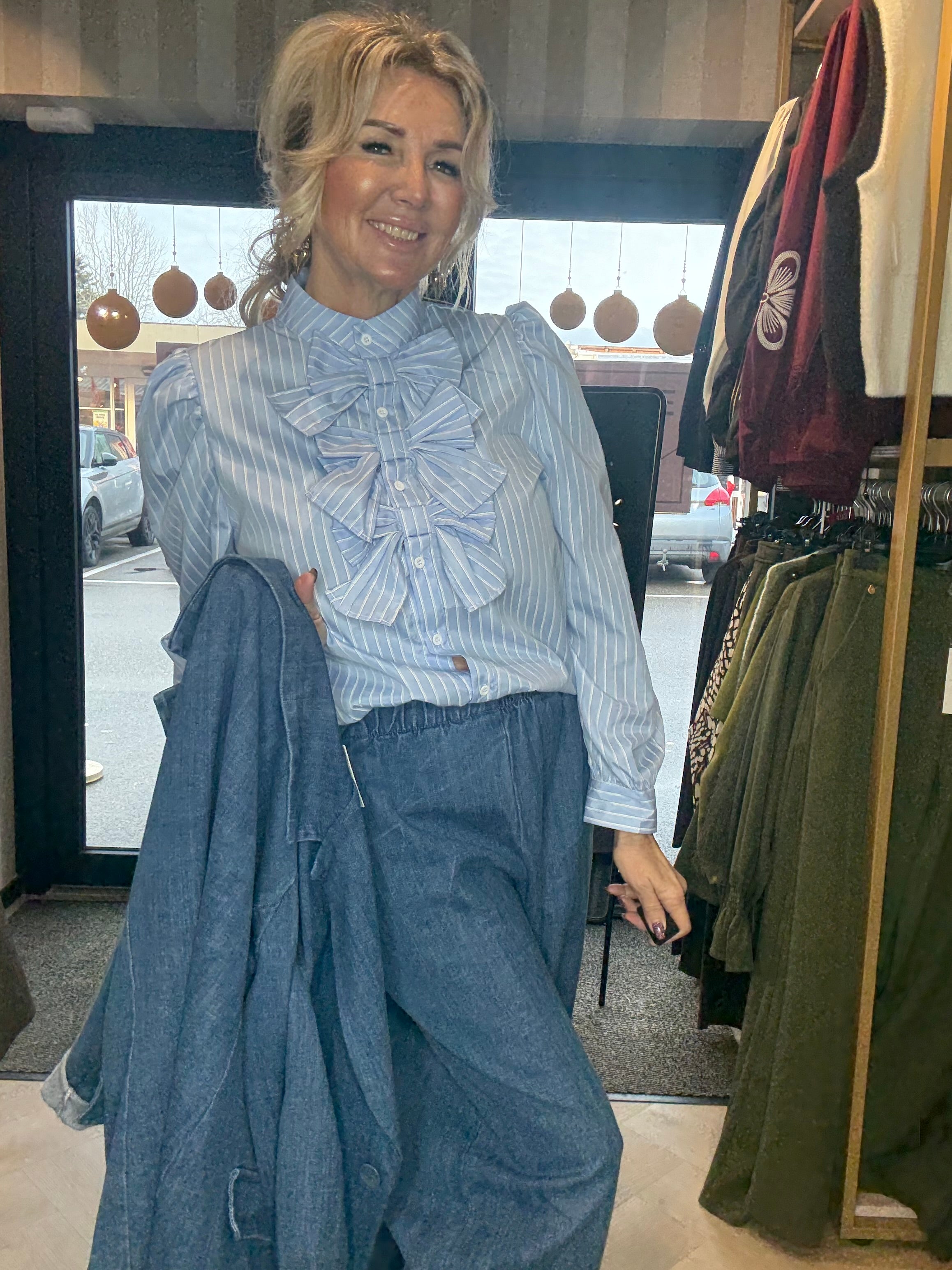 Blouse Triple Nœuds Rayée